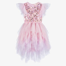 Tutu du Monde-Girls Lilac Pink Sequin Embellished Tulle Dress | Childrensalon