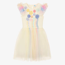 Tutu du Monde-Girls Pale Yellow & Pastel Coloured Tulle Dress | Childrensalon
