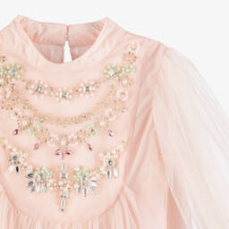 Tutu du Monde-Girls Pink Jewel-Embellished Tulle Dress | Childrensalon