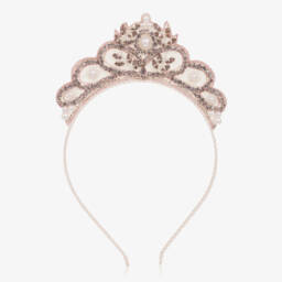 Tutu du Monde-Girls Pink Jewelled Tiara Hairband | Childrensalon