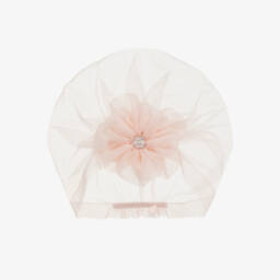 Tutu du Monde-Girls Pink Tulle & Organza Flower Turban | Childrensalon