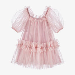 Tutu du Monde-Girls Pink Tulle Ruffle Dress with Sequins | Childrensalon
