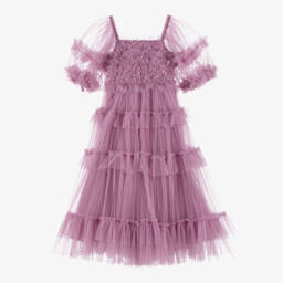 Tutu du Monde-Girls Purple Tulle Tiered Sequin Maxi Dress | Childrensalon