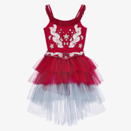 Tutu du Monde-فستان للحفلات التنكرية بشخصية راعية البقر لون أحمر | Childrensalon
