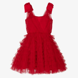 Tutu du Monde-Girls Red Sequinned Tulle Tiered Dress | Childrensalon