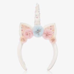 Girls White Unicorn Horn Hairband
