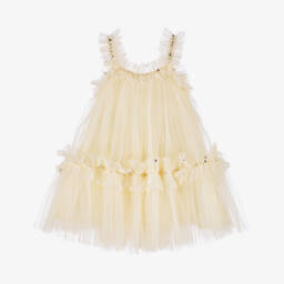 Tutu du Monde-Girls Yellow Tulle Sequin Dress | Childrensalon
