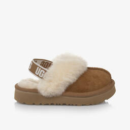 UGG-شبشب جلد شامواه لون بني للبنات | Childrensalon