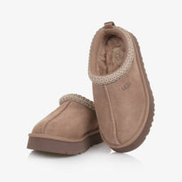 UGG-Brown Suede Leather Tazz Mules | Childrensalon