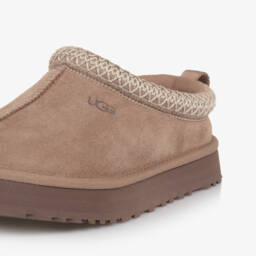 UGG-Brown Suede Leather Tazz Mules | Childrensalon