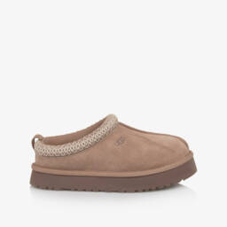 UGG-Brown Suede Leather Tazz Mules | Childrensalon