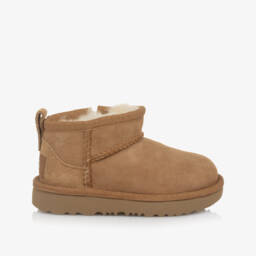 UGG-بوت كلاسيك ألترا ميني جلد شامواه لون بني | Childrensalon