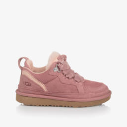 Une Fille-Girls Pink Suede Lowmel Trainers | Childrensalon