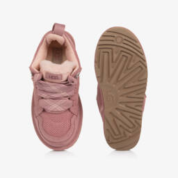 Une Fille-Girls Pink Suede Lowmel Trainers | Childrensalon