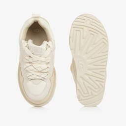 Une Fille-Ivory Lo Lowmel Suede Trainers | Childrensalon