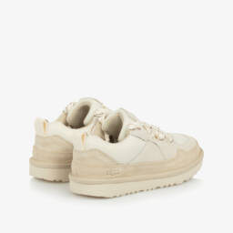 Une Fille-Ivory Lo Lowmel Suede Trainers | Childrensalon