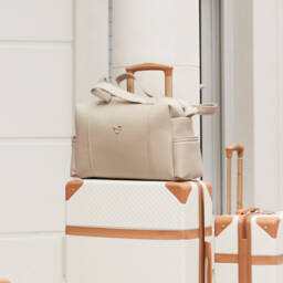 Uzturre-Beige Faux Leather Changing Bag (41cm) | Childrensalon