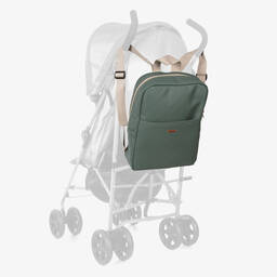 Uzturre-Green Faux Leather Changing Backpack (37cm) | Childrensalon