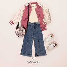 VEJA-Girls White & Red V-12 Leather Trainers | Childrensalon