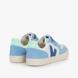 VEJA-حذاء رياضي جلد V-10 لون أزرق للأولاد | Childrensalon