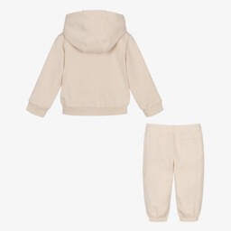 Versace-Beige Cotton & Cashmere Baby Tracksuit | Childrensalon
