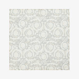Versace-Blue & Grey Barocco Print Cotton Muslins (2 Pack) | Childrensalon