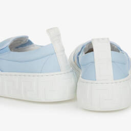 Versace-Blue Stella Marina Print Slip-On Trainers | Childrensalon