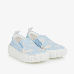Versace-Blue Stella Marina Print Slip-On Trainers | Childrensalon