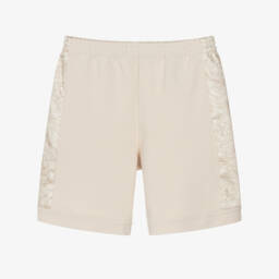 Boys Beige Jersey Shorts with Whisper Barocco Trims