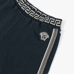 Versace-Boys Blue Cotton Joggers | Childrensalon