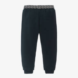 Versace-Boys Blue Cotton Joggers | Childrensalon