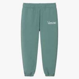 Versace-Boys Green Cotton Joggers | Childrensalon