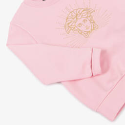 Versace-Girls Pink Cotton Medusa Sweatshirt | Childrensalon