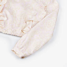 Versace-Girls Pink Silk Barocco Blouse | Childrensalon