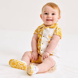 Versace-Gold Barocco Baby Shortie | Childrensalon