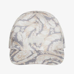Versace-Grey Barocco Cap | Childrensalon
