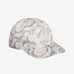 Versace-Grey Barocco Cap | Childrensalon