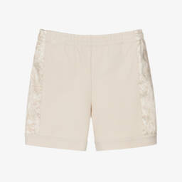 Junior Boys Beige Jersey Shorts with Whisper Barocco Trims