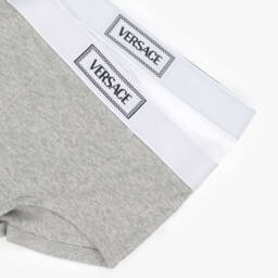 Versace-Junior Girls White & Grey Knickers (2 Pack) | Childrensalon
