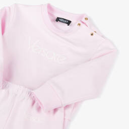 Versace-Pink Cotton Jersey Baby Tracksuit | Childrensalon