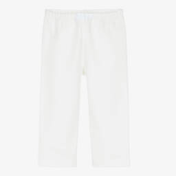 White Cotton & Cashmere Baby Trousers with 90s Vintage Logo