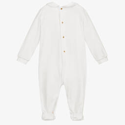 Versace-White & Gold Medusa Babygrow | Childrensalon