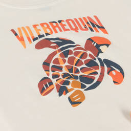 Vilebrequin-تيشيرت بطبعة سلحفاة قطن لون بيج للأولاد | Childrensalon
