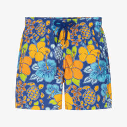 Vilebrequin-شورت سباحة أولاد بطبعة استوائية لون أزرق | Childrensalon