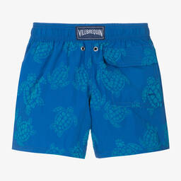 Vilebrequin-شورت سباحة بطبعة سلحفاة لون أزرق للأولاد | Childrensalon