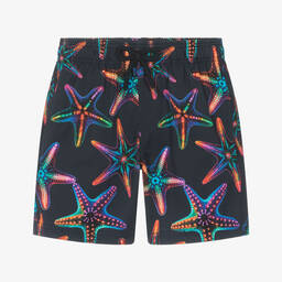 شورت سباحة بنقشة نجم البحر لون كحلي للأولاد