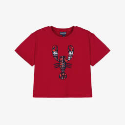 Boys Red Cotton Lobster T-Shirt