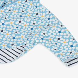 Week-end à la mer-Baby Girls Blue Floral Hooded Rain Cape | Childrensalon