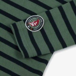 Week-end à la mer-Топ зелено-синий в полоску из хлопка с яхтой для мальчиков | Childrensalon