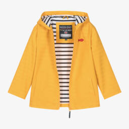 Week-end à la mer-Waterproof Yellow Hooded Raincoat | Childrensalon